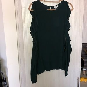 Olivia grey cold shoulder long sleeve top